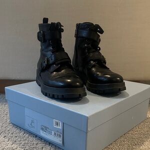 Prada Black Combat & Moto Boots